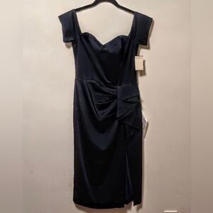 Dress The Population Alani Satin Navy Dress Medium